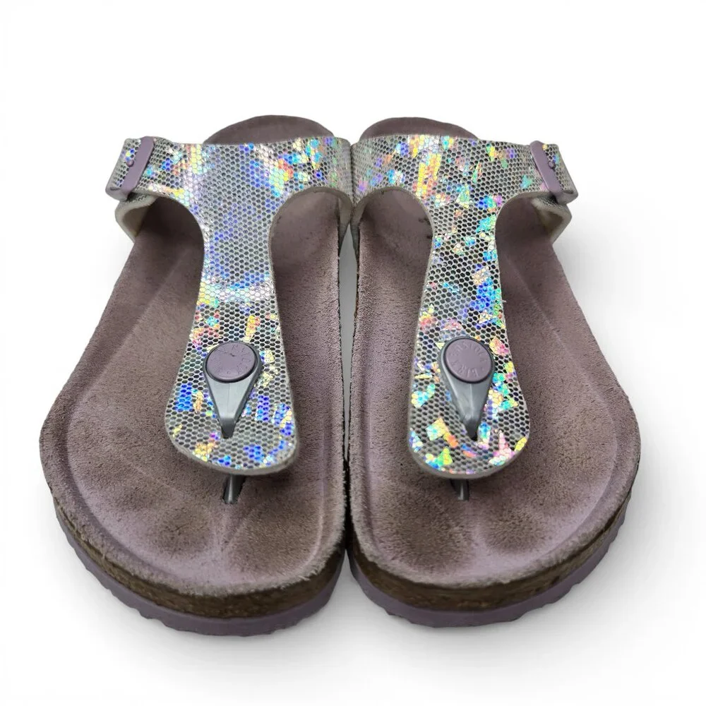 Birkenstock Gizeh Girls Thong Sandal Metallic Mauve Boho Slip On‎ L3